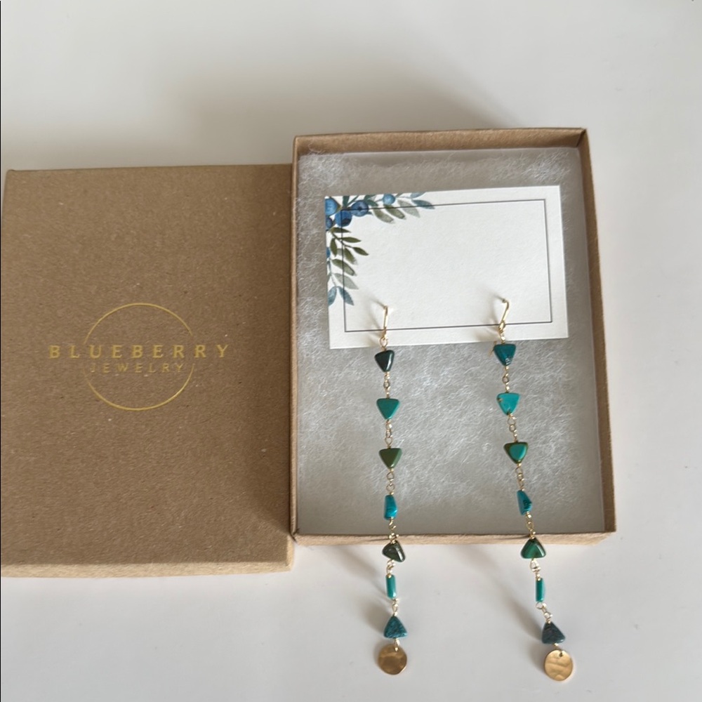 Gold and Green Earrings